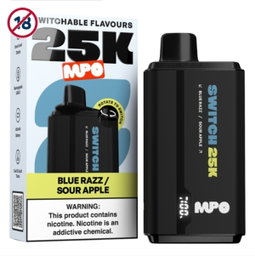 MPO Switch Blue Razz Sour Apple 25000 Puffs 35mg Disposable Vape 