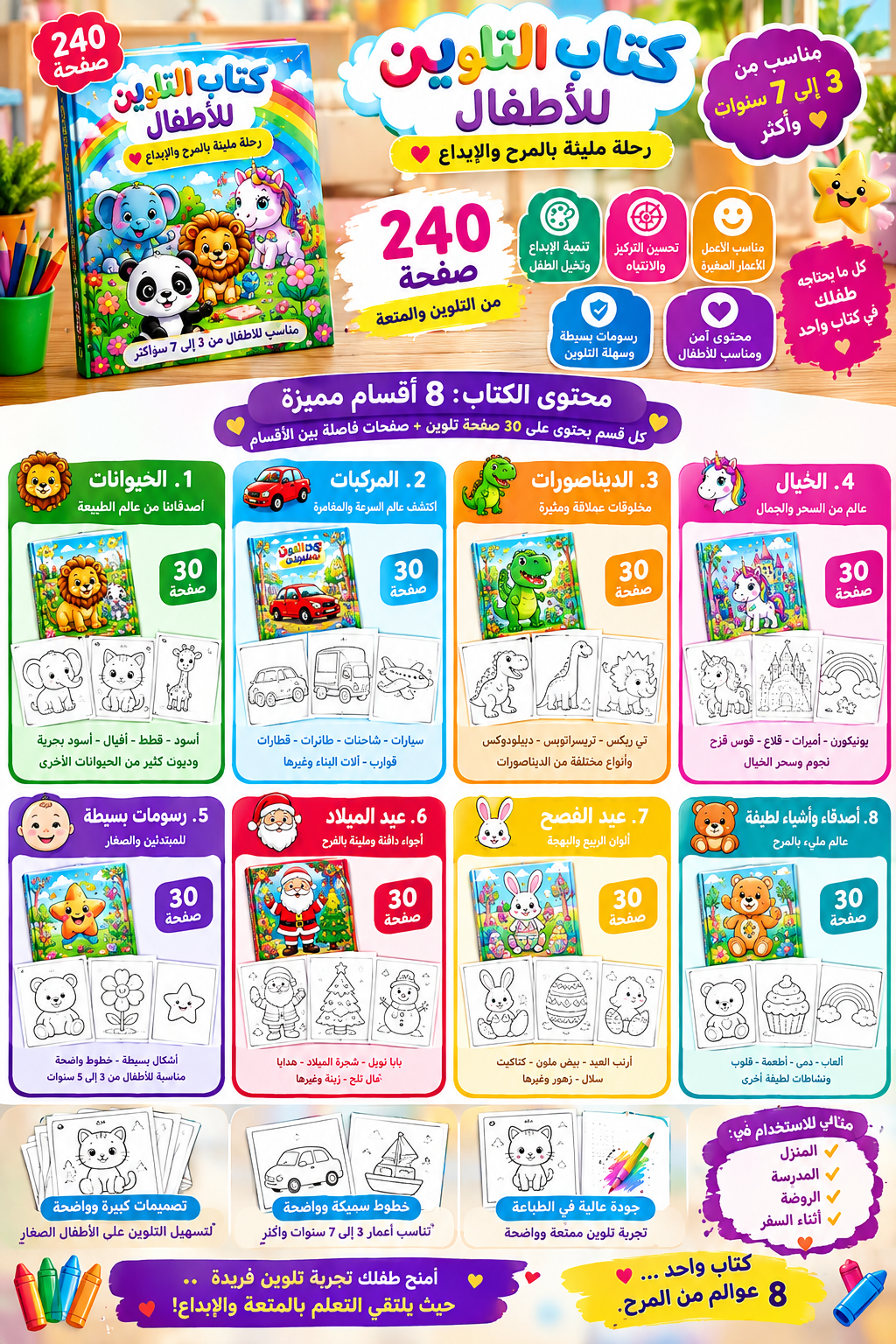 Little Color World - كتاب التلوين العملاق للأطفال