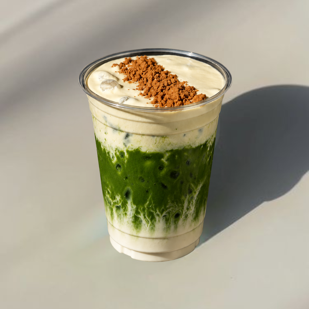 Banana Cloud Bread Matcha Latte