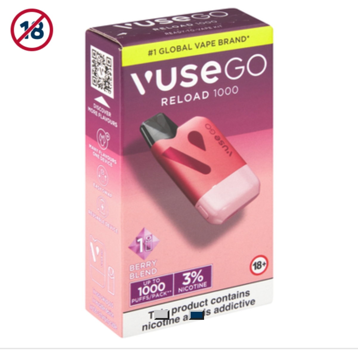 Vuse Go 1000 Puffs 3% Berry Blend Reload Kit