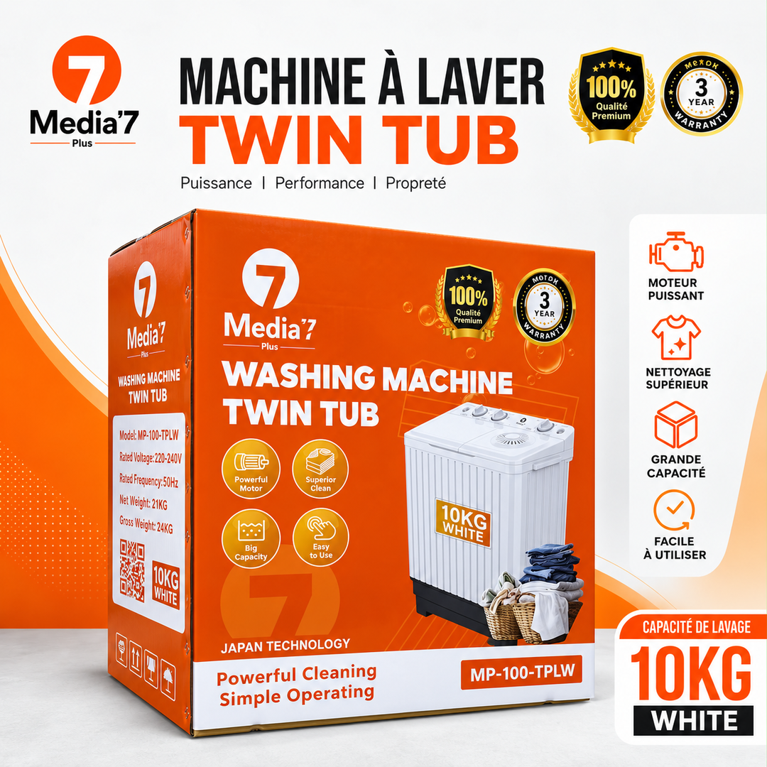TWIN TUB Machine à laver 10KG 
