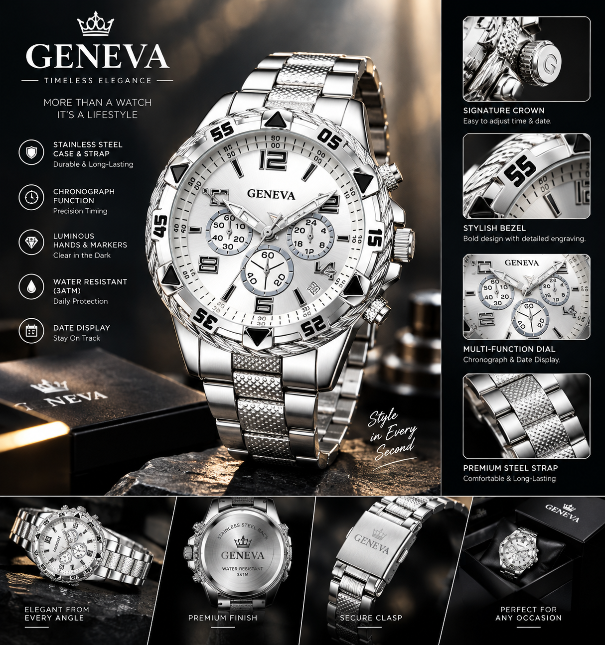 Geneva men's quartz fashion watch_1