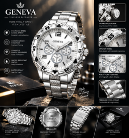 Geneva men's quartz fashion watch