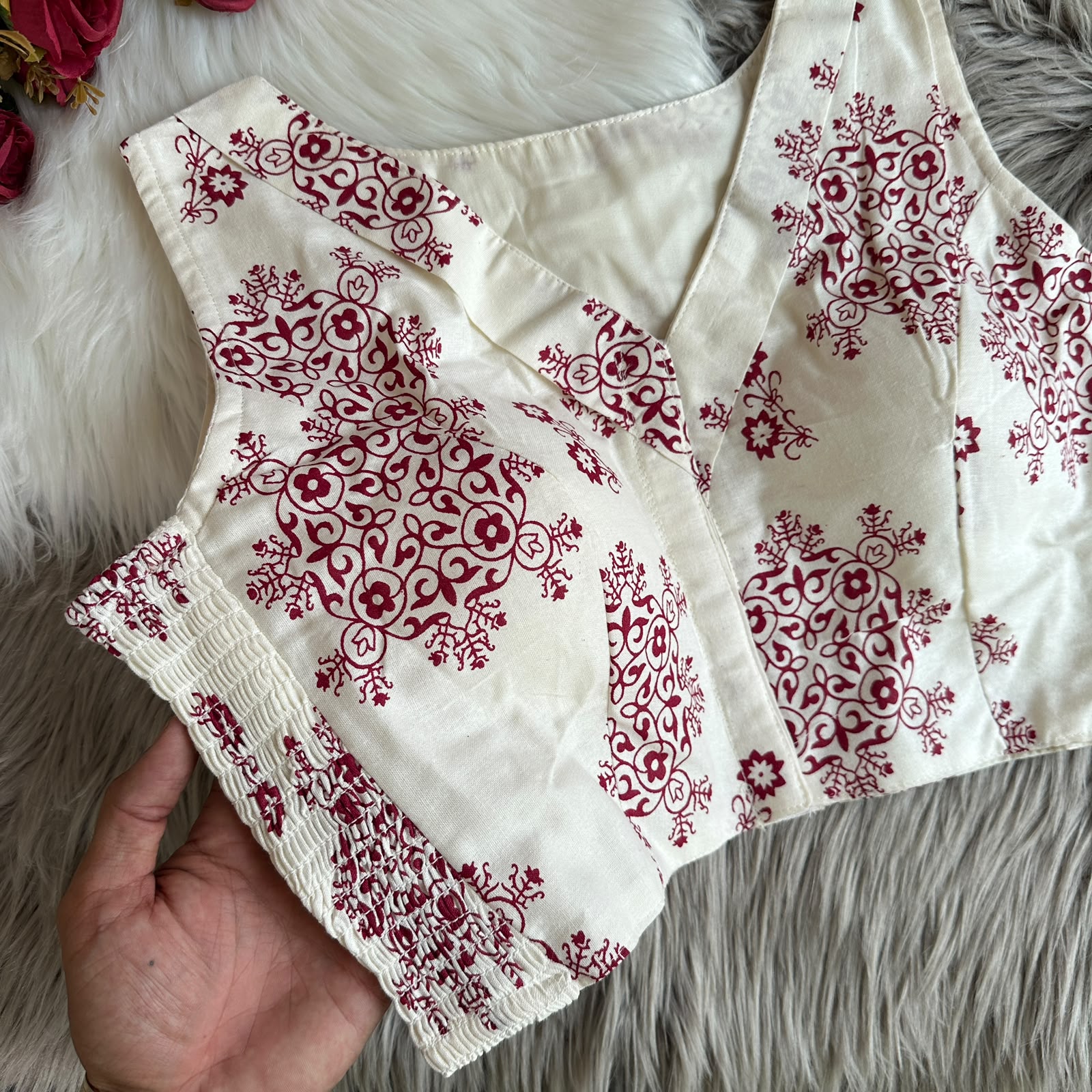 khadi sleeveless blouse _1