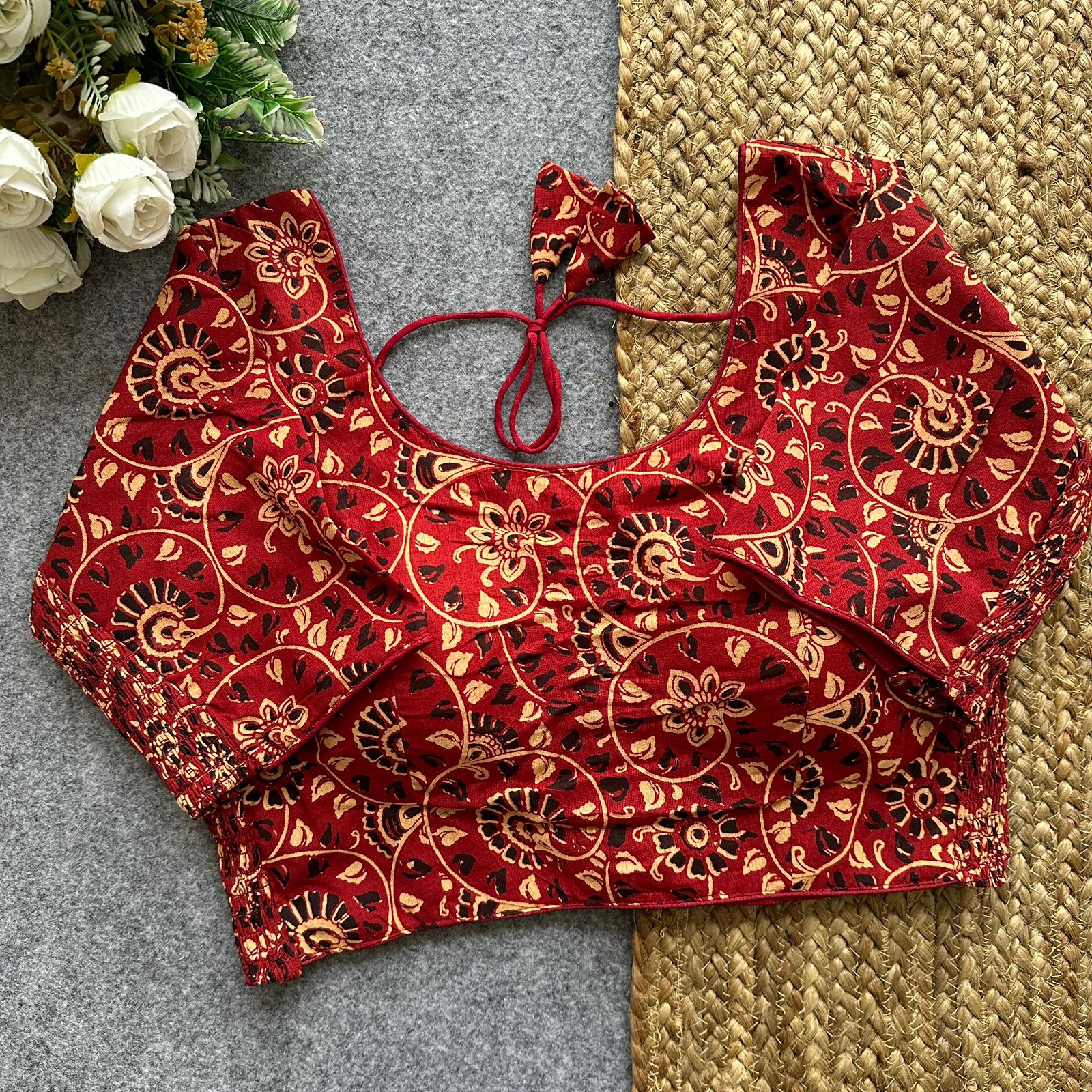 COTTON SIDE ELASTIC BLOUSE _2