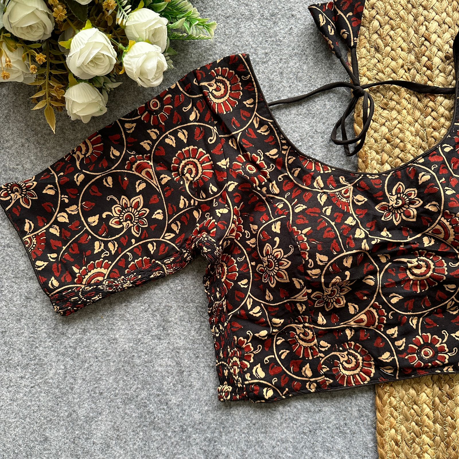 COTTON SIDE ELASTIC BLOUSE _3
