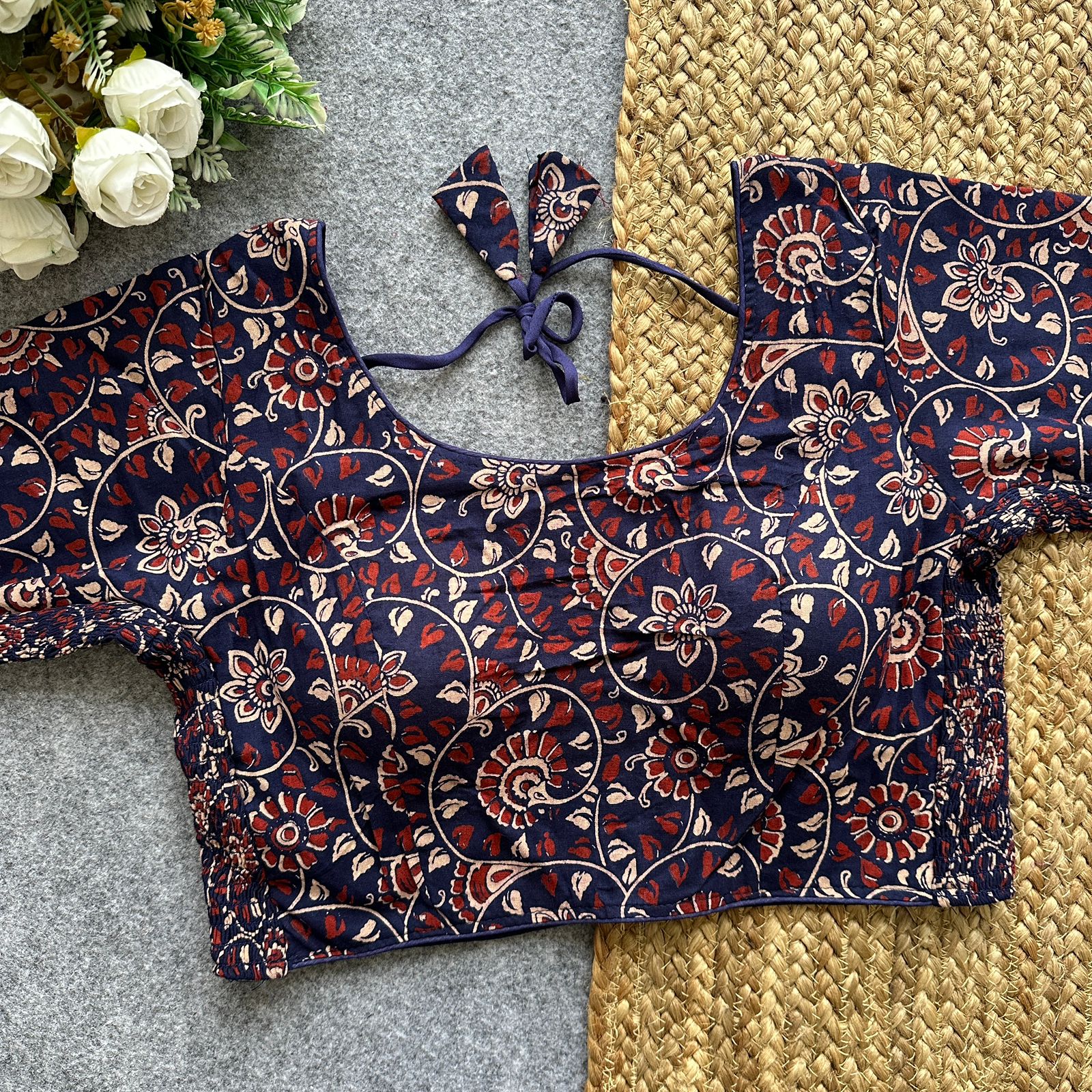 COTTON SIDE ELASTIC BLOUSE _4