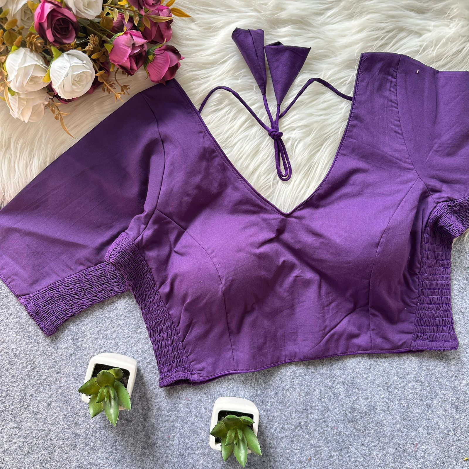 PLAIN ELASTIC BLOUSE _5