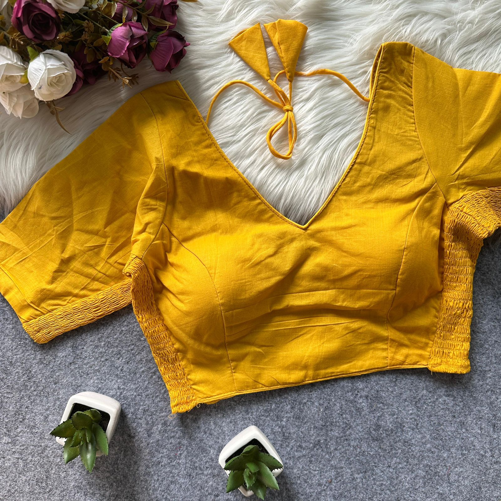 PLAIN ELASTIC BLOUSE _6