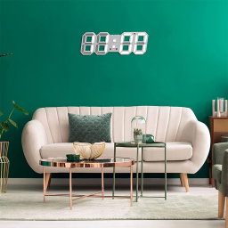 Horloge Murale numérique LED Blanche 3D GH0720L – ساعة رقمية تصميم ثلاثي الأبعاد