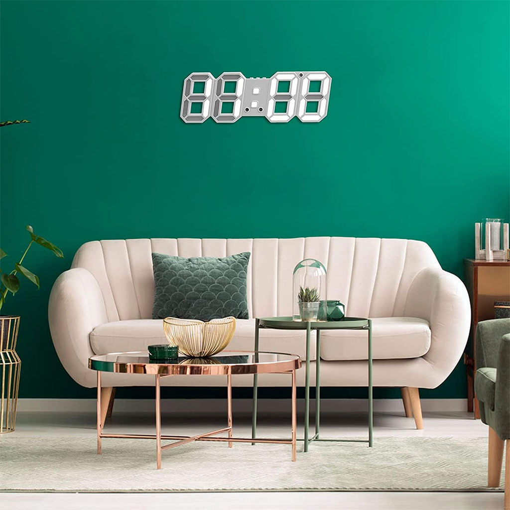 Horloge Murale numérique LED Blanche 3D GH0720L – ساعة رقمية تصميم ثلاثي الأبعاد_2