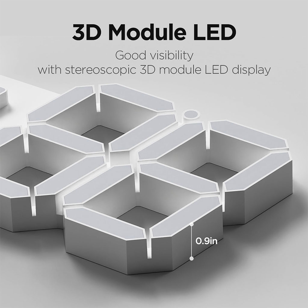 Horloge Murale numérique LED Blanche 3D GH0720L – ساعة رقمية تصميم ثلاثي الأبعاد_3