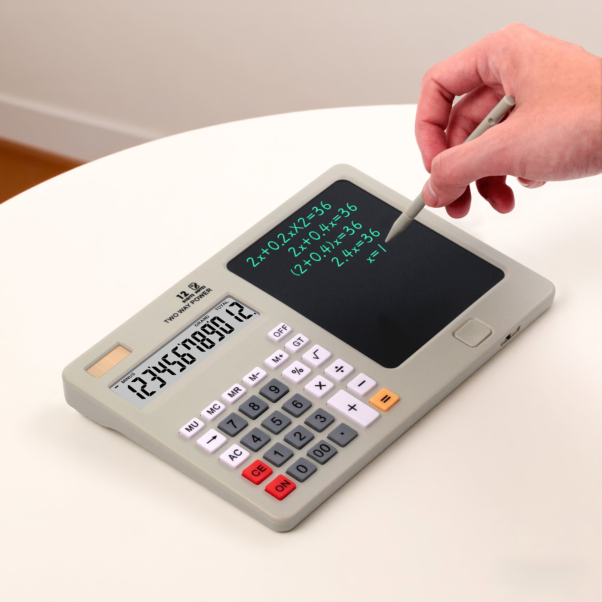 Calculatrice avec Tablette d'Écriture LCD 12 Chiffres - حاسبة رقمية مع لوحة كتابة_1
