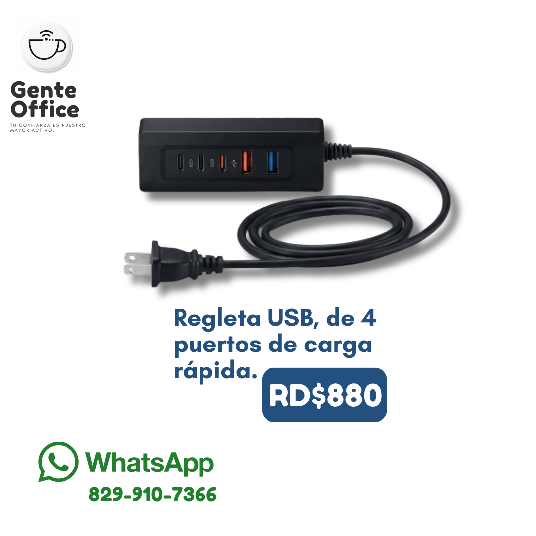 regleta USB de 4 puertos
