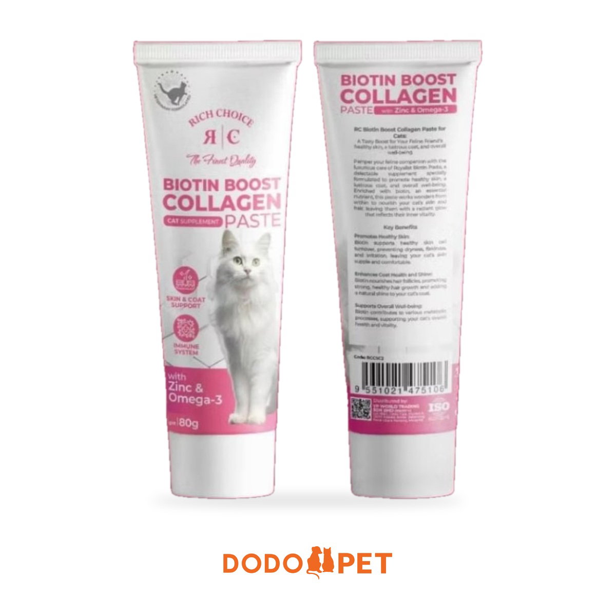 Rich Choice Cat Supplement Paste 80g – Biotin Collagen, B12 & Probiotics, Multi Vitamin_1