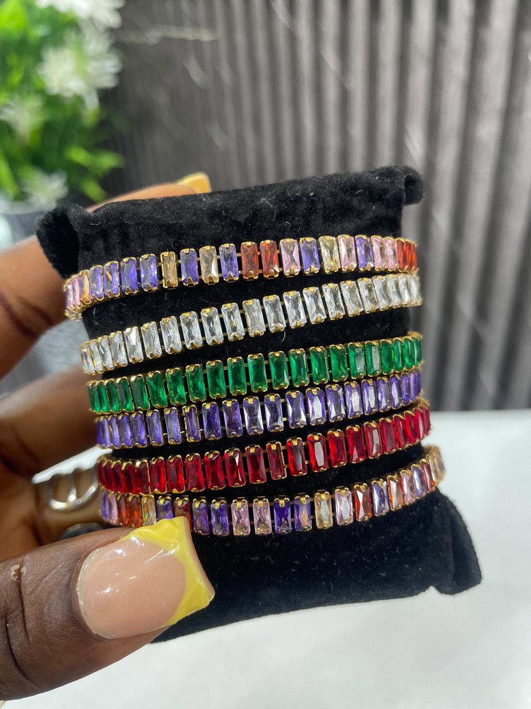 Glitz Rainbow Baguette Tennis Bracelet