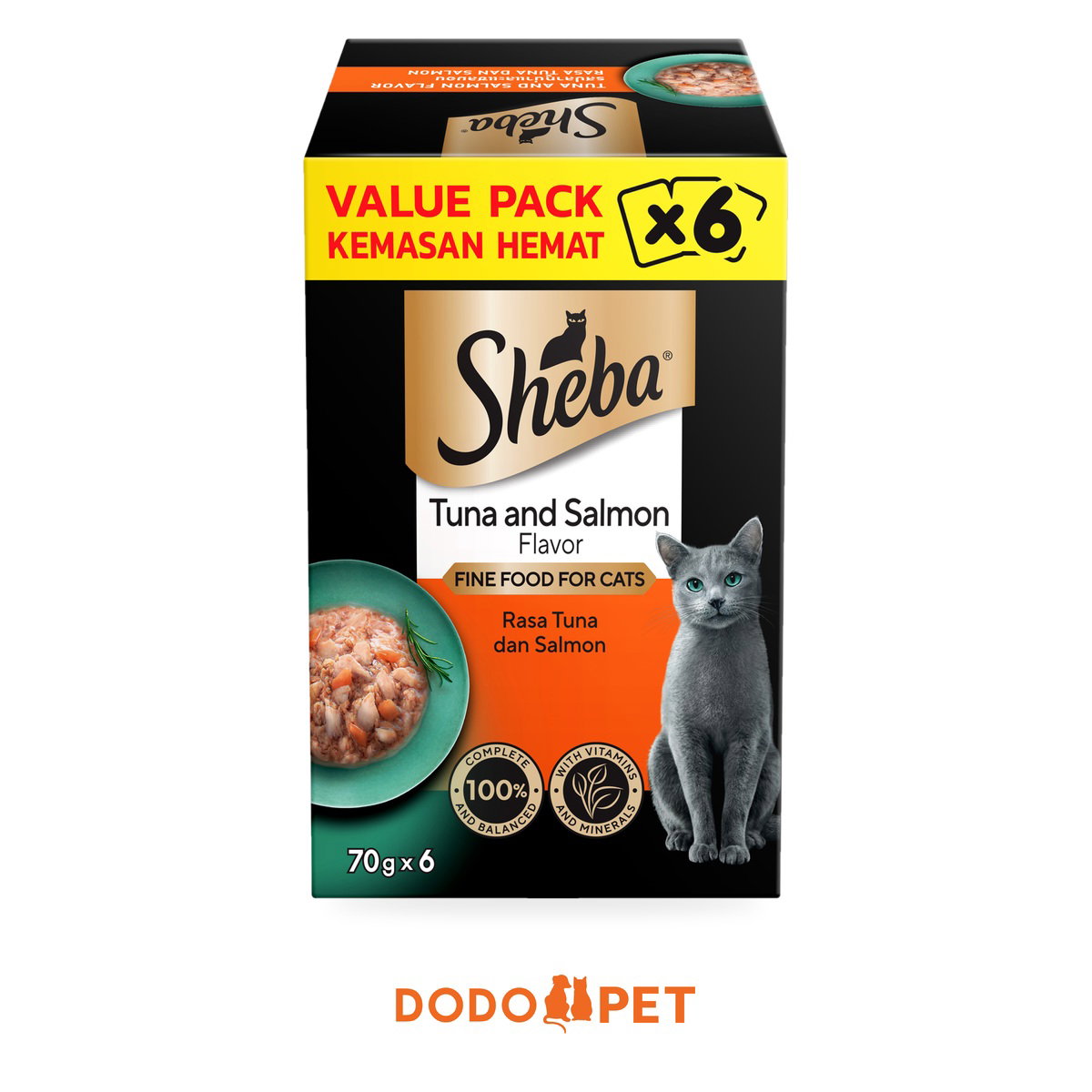 Sheba Pouch Value Pack Wet Cat Food (70g x 6)_1