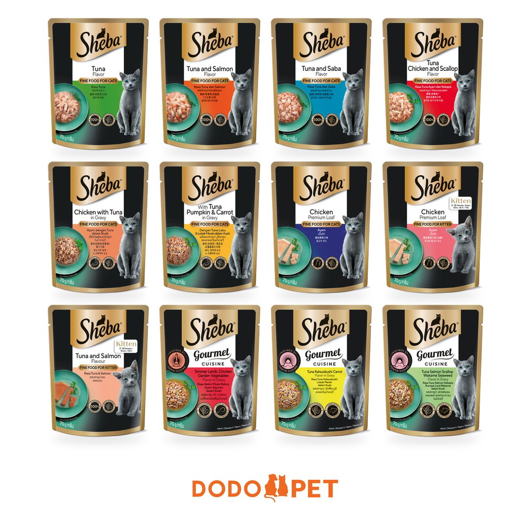 Sheba Wet Cat Food Pouch Range - 70g