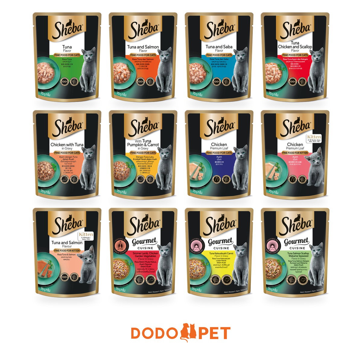 Sheba Wet Cat Food Pouch Range - 70g_0