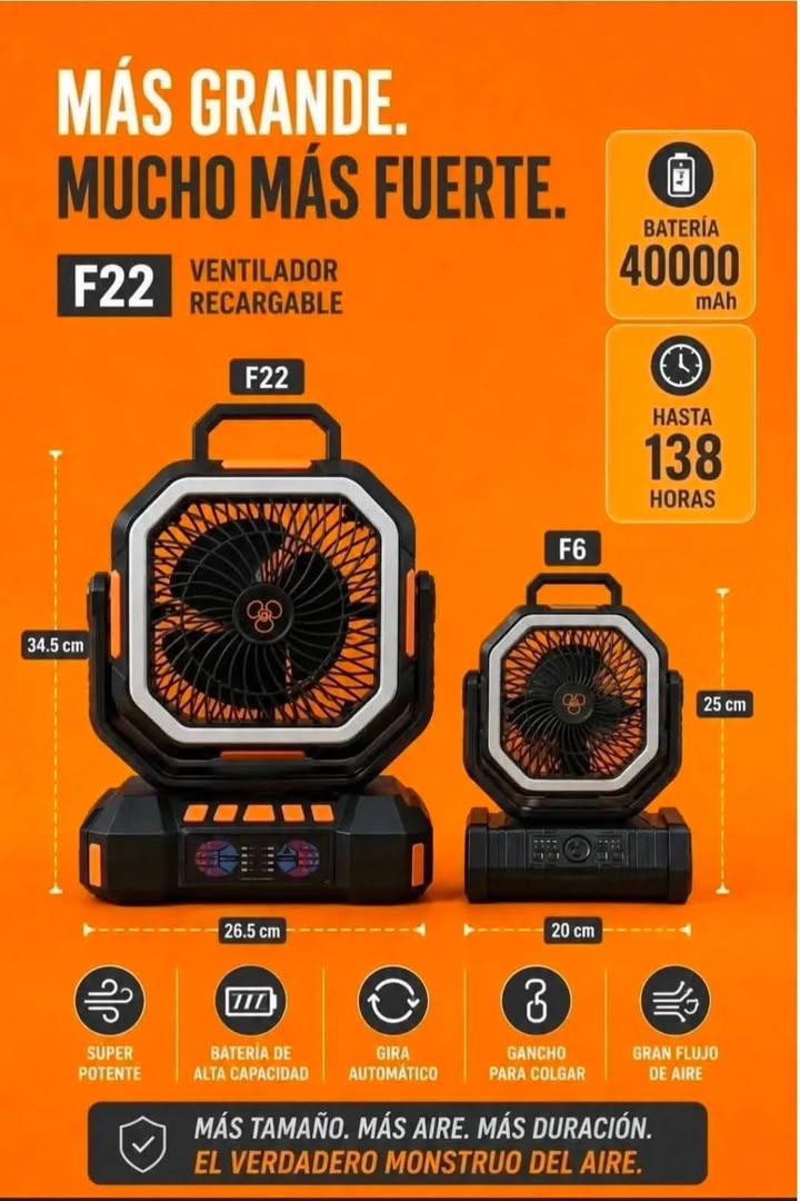 Ventilador recargable F22_0
