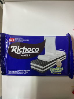 Richoco wafer cookies and cream 48g