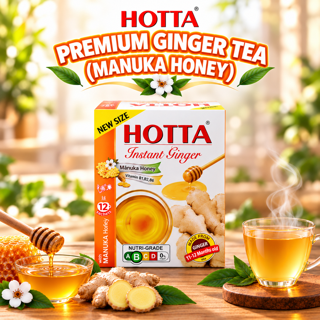 HOTTA Instant Ginger Drink Powder (With Manuka Honey) - 14g x 12s