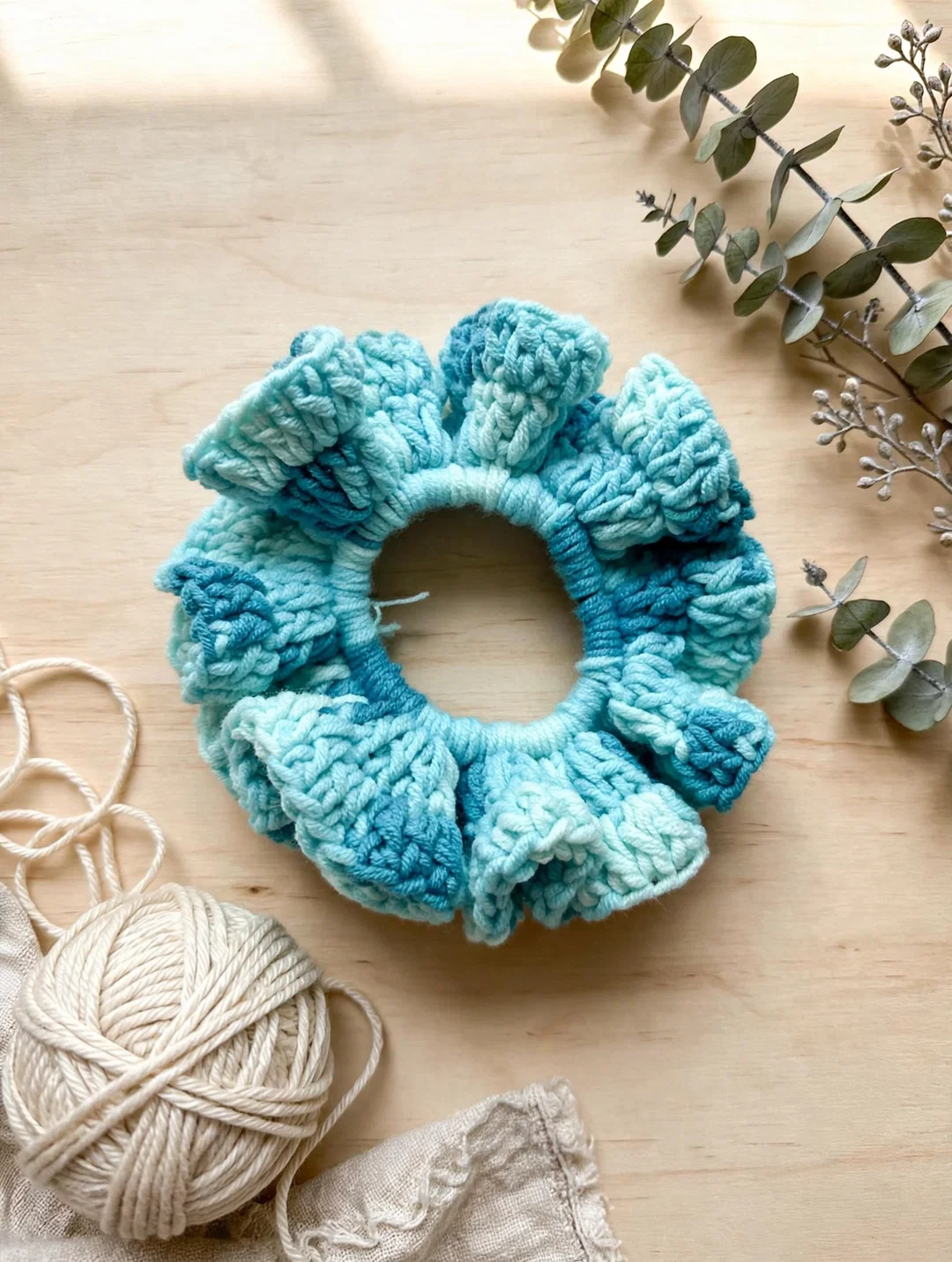 Ocean Bloom Scrunchie