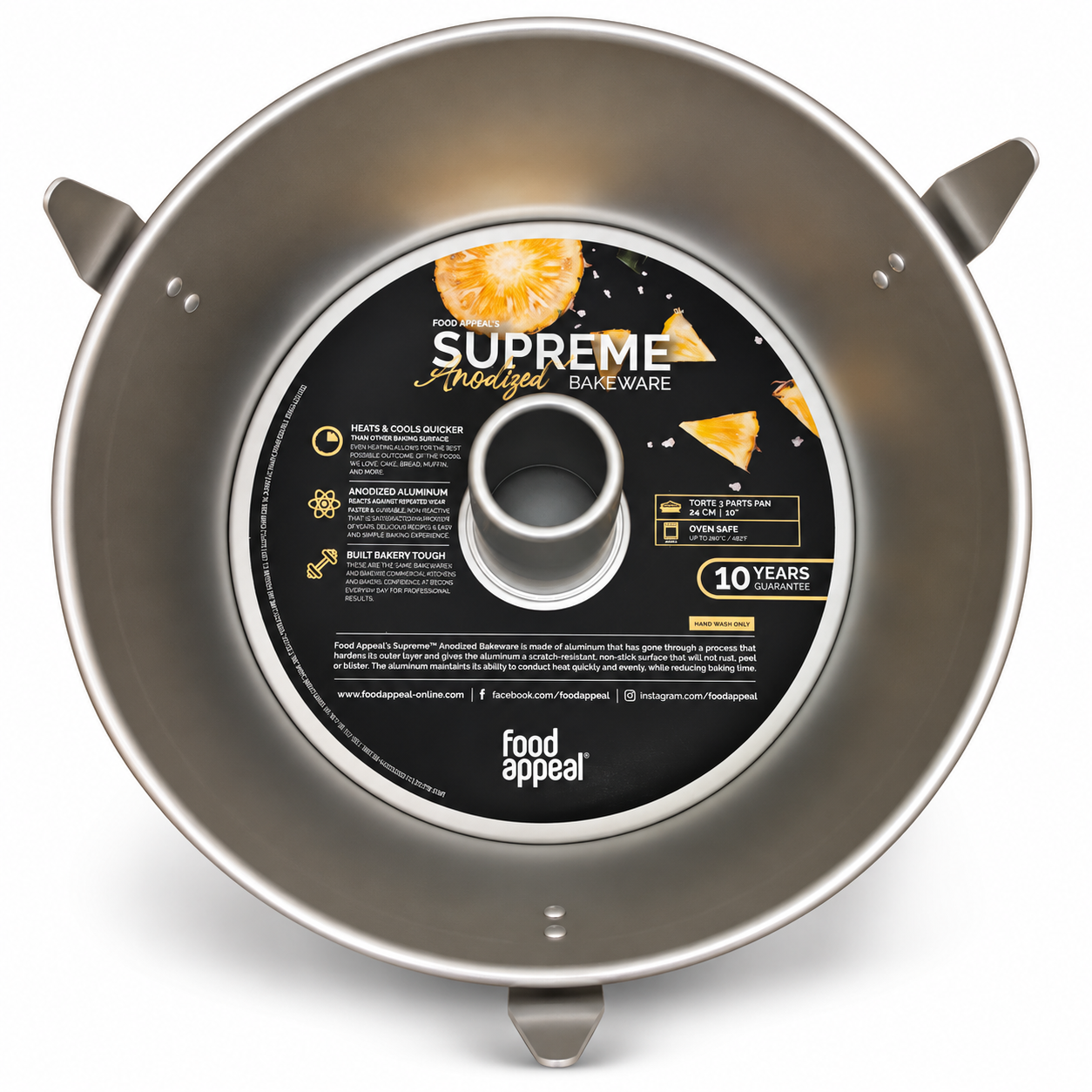Food Appeal Supreme Anodized Aluminum Tube Cake Pan – 24 cm (10'')_0