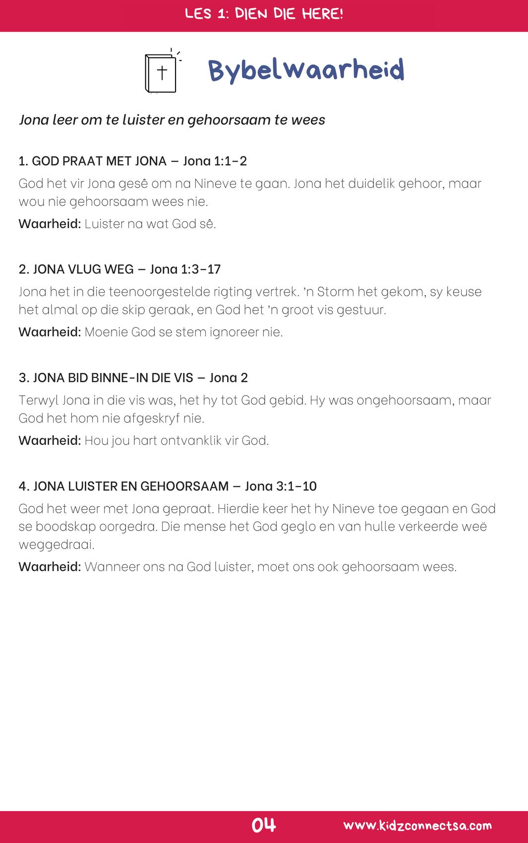 JY WEN DIÉ WAT JY DIEN!  NUUT & BYGEWERK | 4-WEEK KINDERKERK KURRIKULUM_4