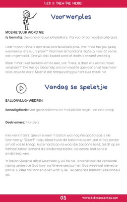 JY WEN DIÉ WAT JY DIEN!  NUUT & BYGEWERK | 4-WEEK KINDERKERK KURRIKULUM