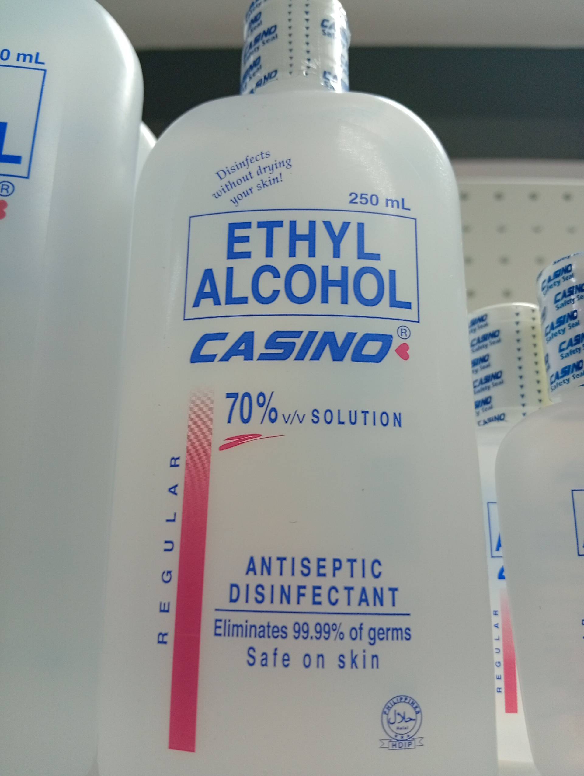 ethyl alcohol casino 70% solution 250ml