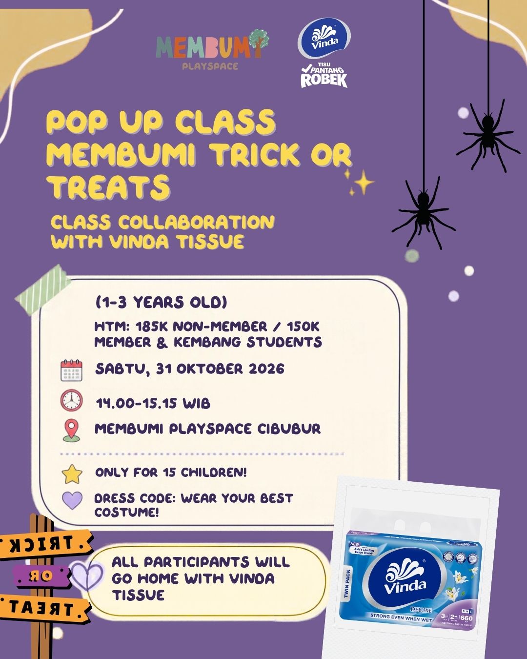 POP UP CLASS TRICK OR TREATS COLLAB W/ VINDA TISSUE