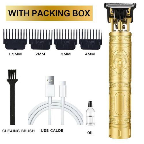 Pride Wolf Professional Vintage T-Blade Hair Clipper & Trimmer - Cordless, Rechargeable (Gold)_0