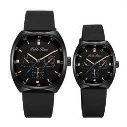 2PCS Buy 1 Get 1 Free Unisex Black Sports Waterproof Wristwatch for Men Women