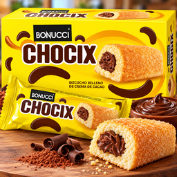 Bizcocho relleno de crema de cacao 