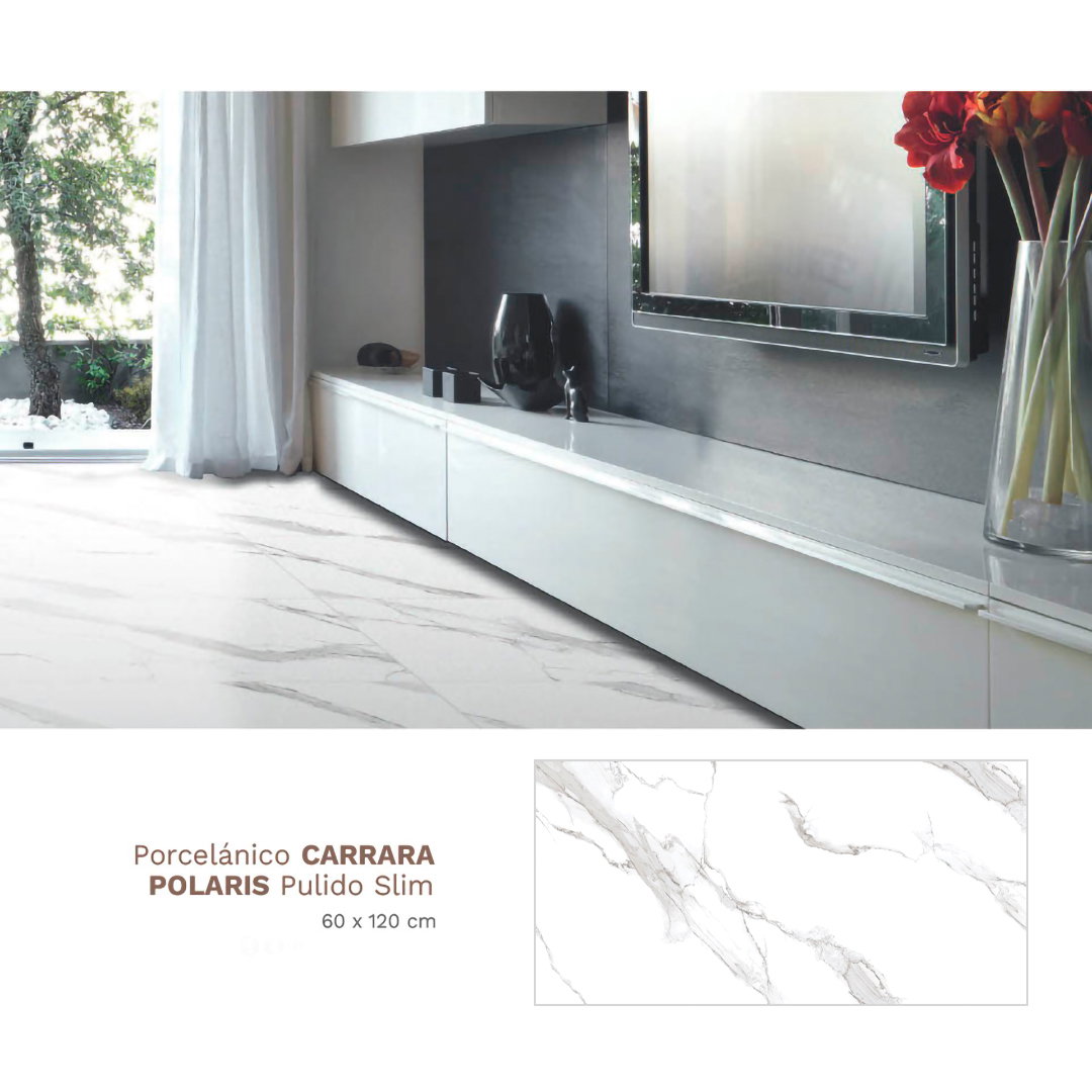Porcelanato 60x120 Carrara Polaris Slim