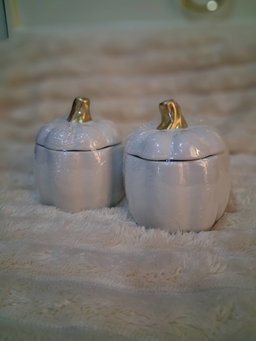 Calabaza en cerámica blanca para especias
