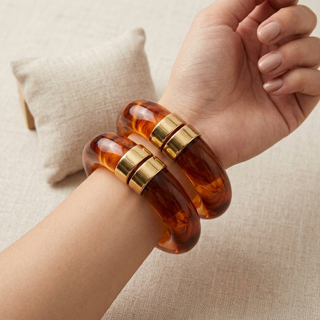 Glitz Amber Capsule Resin Bangle