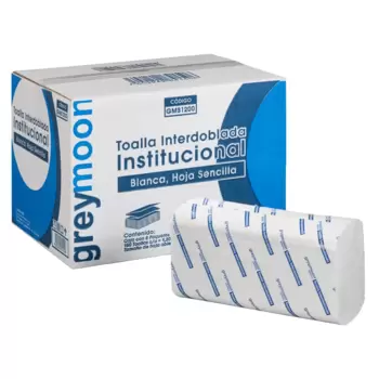 Grey Moon Toalla Interdoblada Institucional 8 paquetes con 150 piezas