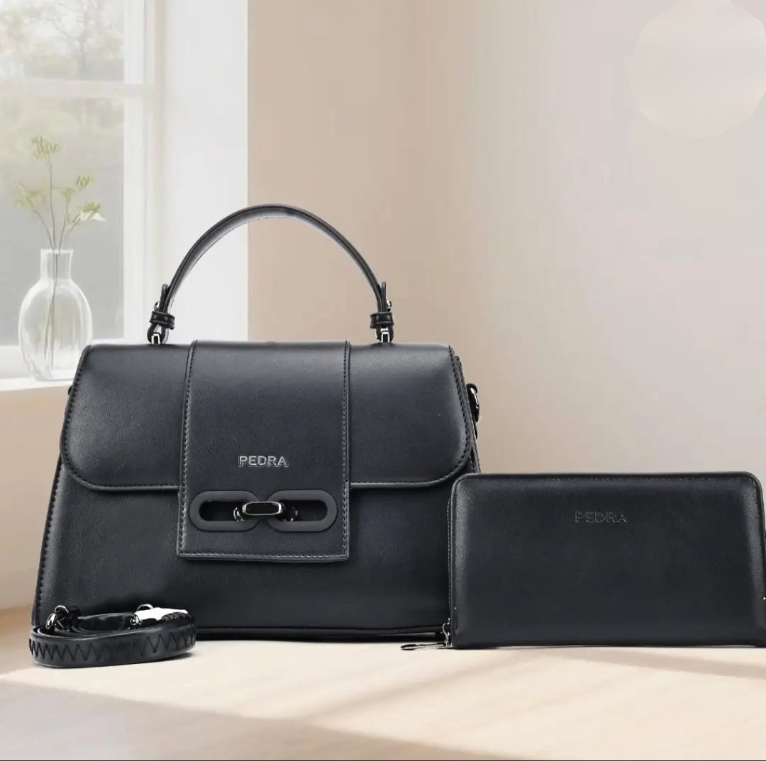 Two toned Medium Trapezoidal bags with wallet_3