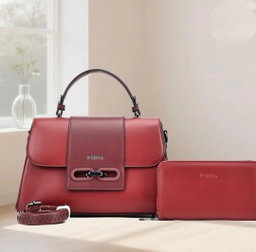 Two toned Medium Trapezoidal bags with wallet