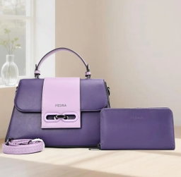Two toned Medium Trapezoidal bags with wallet
