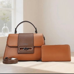 Two toned Medium Trapezoidal bags with wallet