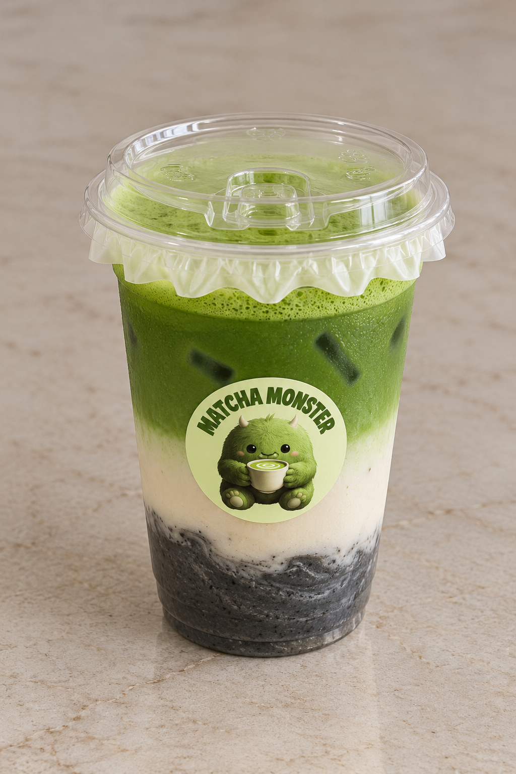 Matcha Black Sesame Latte (Iced)