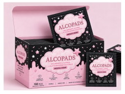 Black&Pink Alcohol Pads - 100pcs per box (10 Boxes per Order)