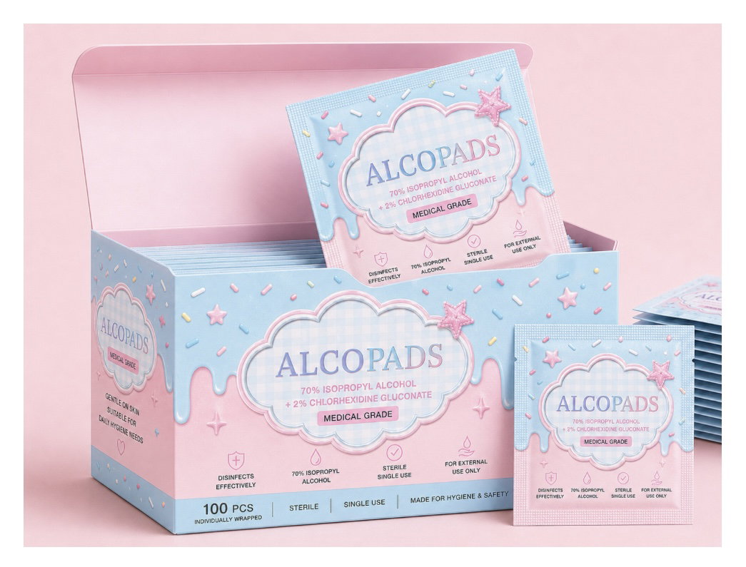 Blue&Pink Alcohol Pads - 100pcs per box (10 Boxes per Order)_0