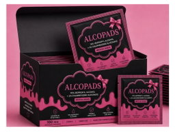 Black & Raspberry Pink Alcohol Pads - 100pcs per box (10 Boxes per Order)