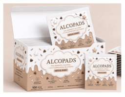 Brown & White Alcohol Pads - 100pcs per box (10 Boxes per Order)