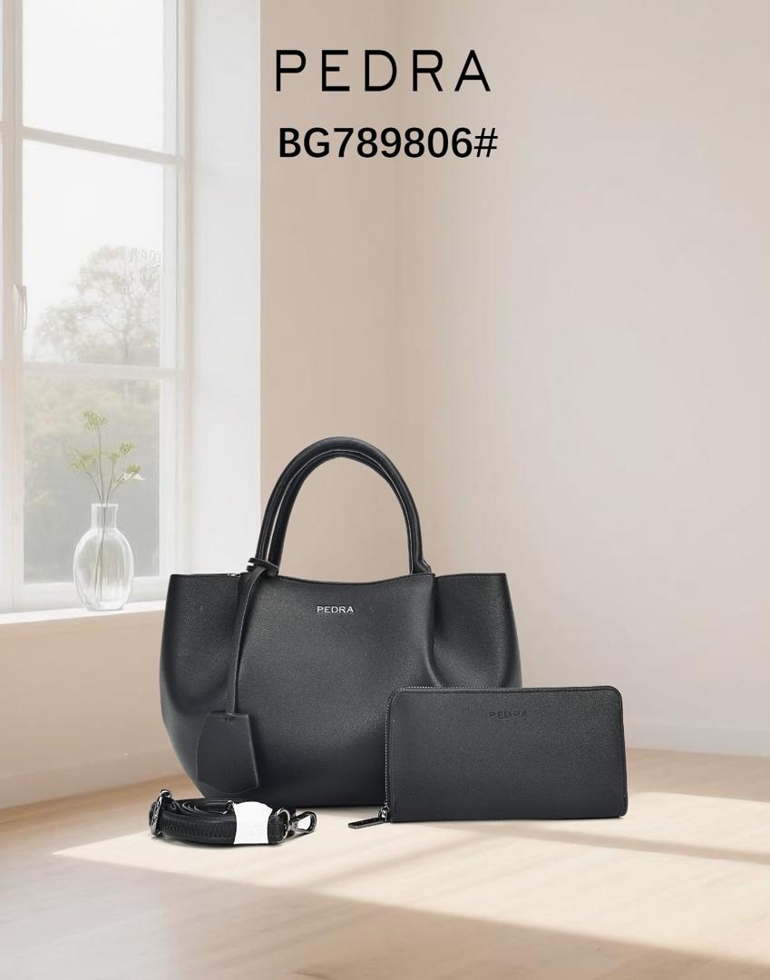 Medium structured tote / top-handle handbag soft, curved silhouette with cinched/pleated side folds_1