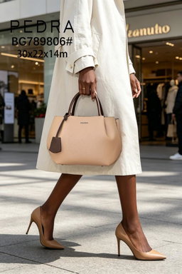 Medium structured tote / top-handle handbag soft, curved silhouette with cinched/pleated side folds